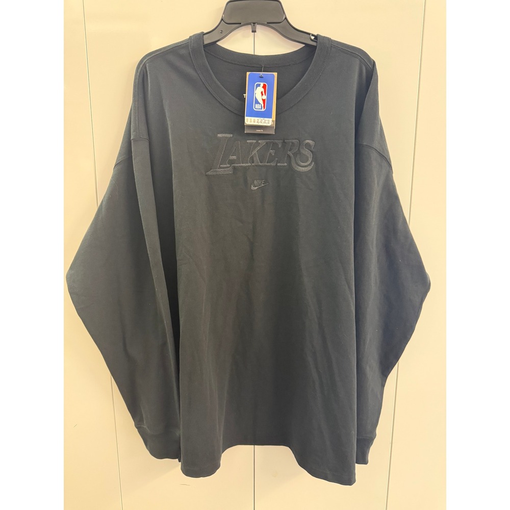 Nike NBA Los Angeles Lakers Long Sleeve T-Shirt Black XXL HJ2410-010 New